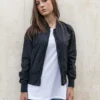 Build Your Brand Womens Nylon Bomber Jacket