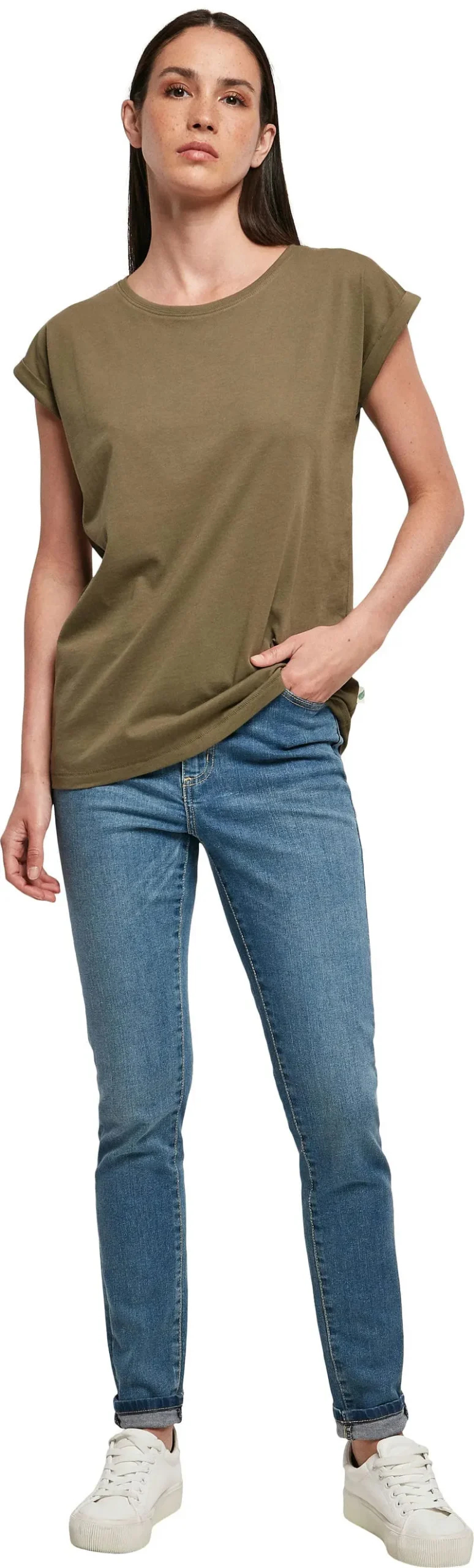 Build Your Brand Womens Organic Extended Shoulder Tee