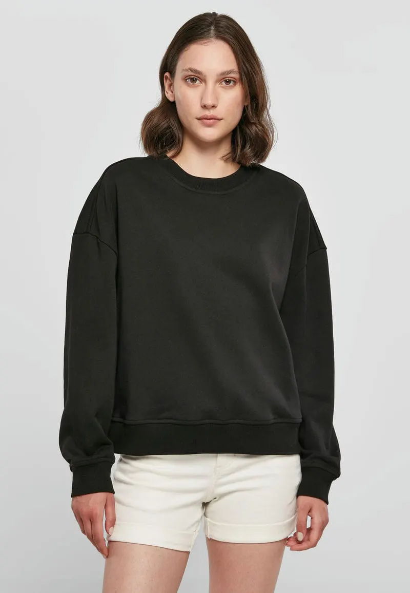 Build Your Brand Womens Oversized Crew Neck Sweatshirt