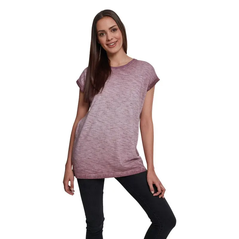 Build Your Brand Womens Spray Dye Extended Shoulder Tee