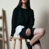 Build Your Brand Womens Terry Cropped Crew