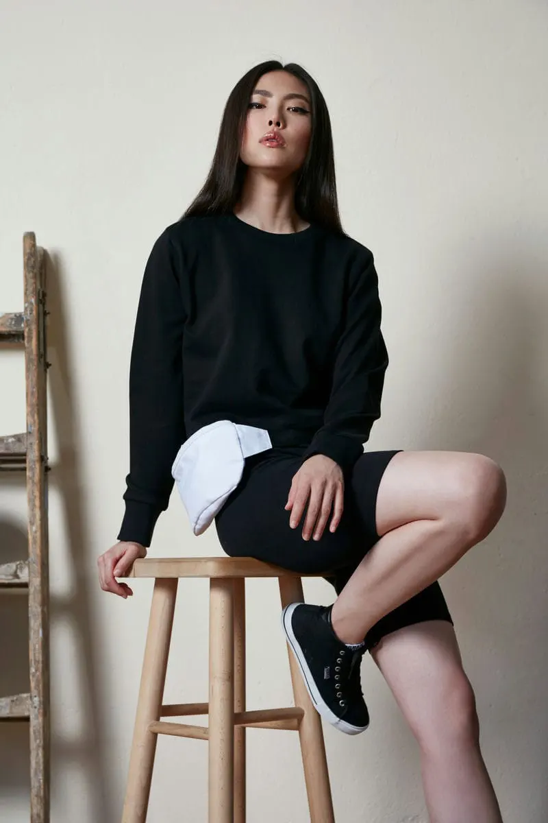 Build Your Brand Womens Terry Cropped Crew