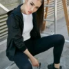 Build Your Brand Womens Two Tone Tech Windrunner Jacket