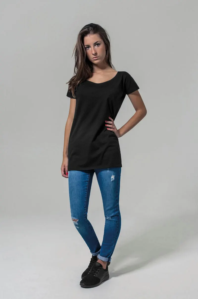 Build Your Brand Womens Wide Neck Tee