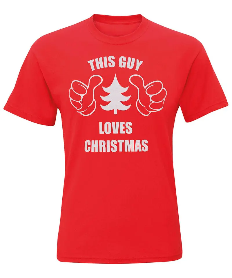 The Christmas Shop Mens Mens "This Guy Loves Christmas" Short Sleeve Tee