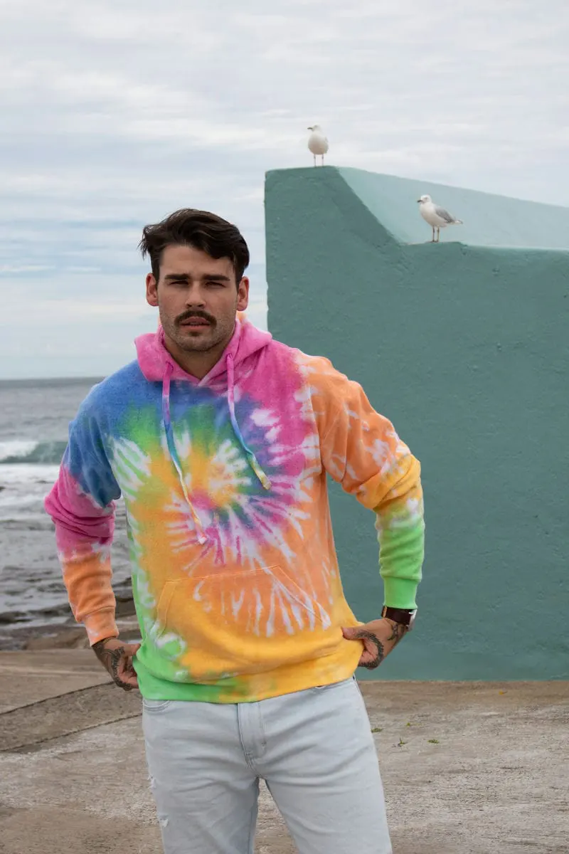 Colortone Unisex Rainbow Tie Dye Hoodie