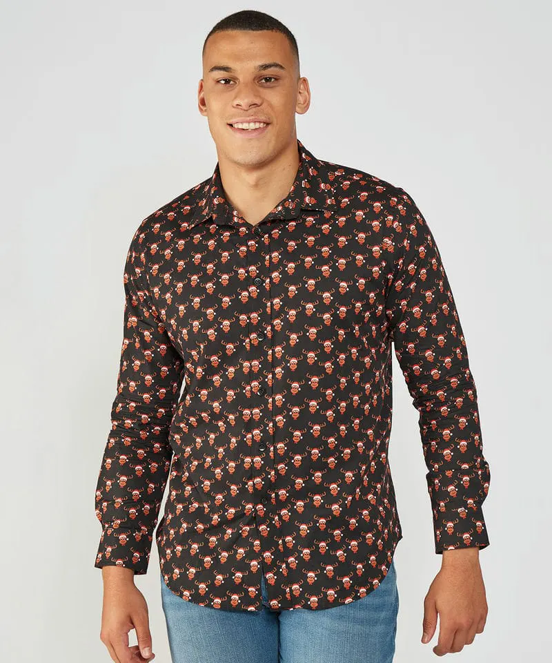 The Christmas Shop Mens Printed Christmas Shirt