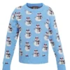 The Christmas Shop Girls Snowman Knitted Jumper