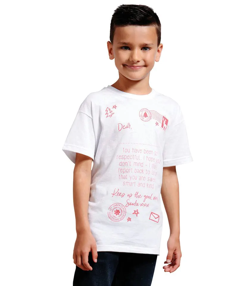 The Christmas Shop Unisex Personalisable Kids Letter To Santa Tee