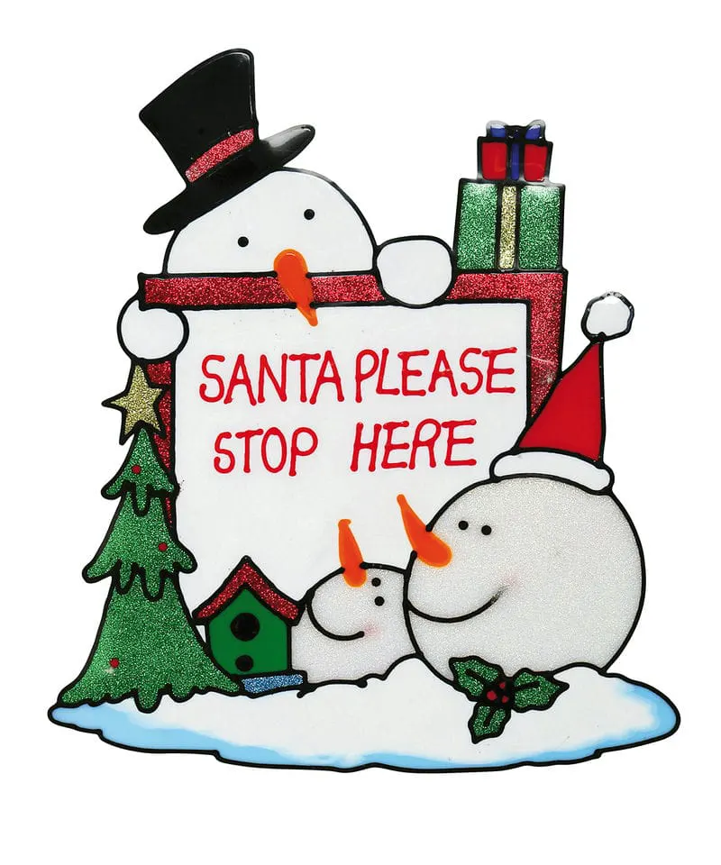 The Christmas Shop Santa Stop Here Window Cling
