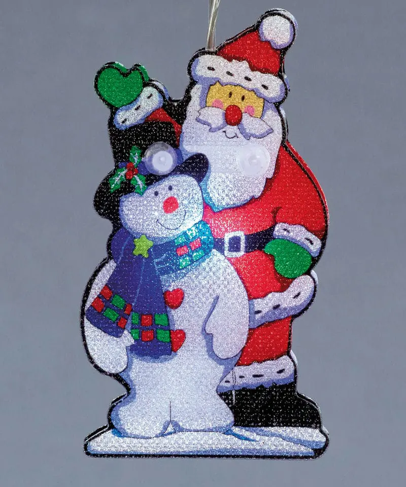 The Christmas Shop 10 Battery Operated Santa And Snowman Lights
