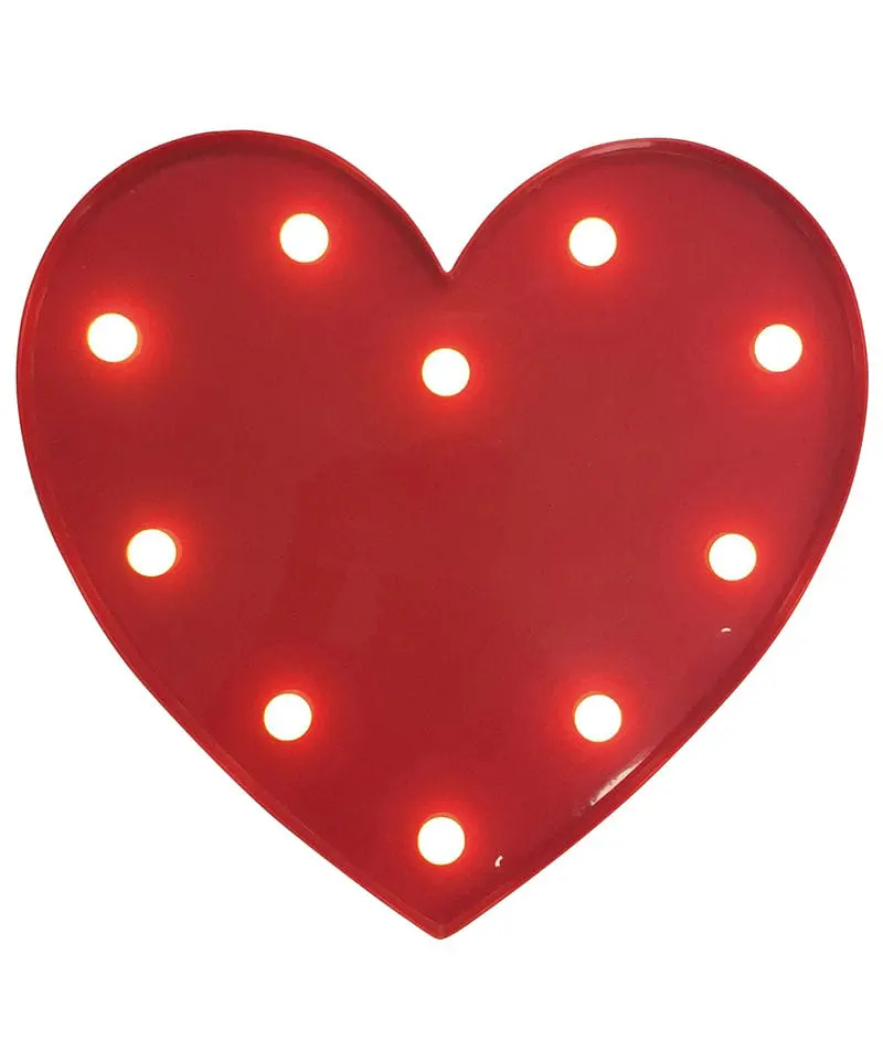 The Christmas Shop Red Battery Operated Lit Heart In Warm White