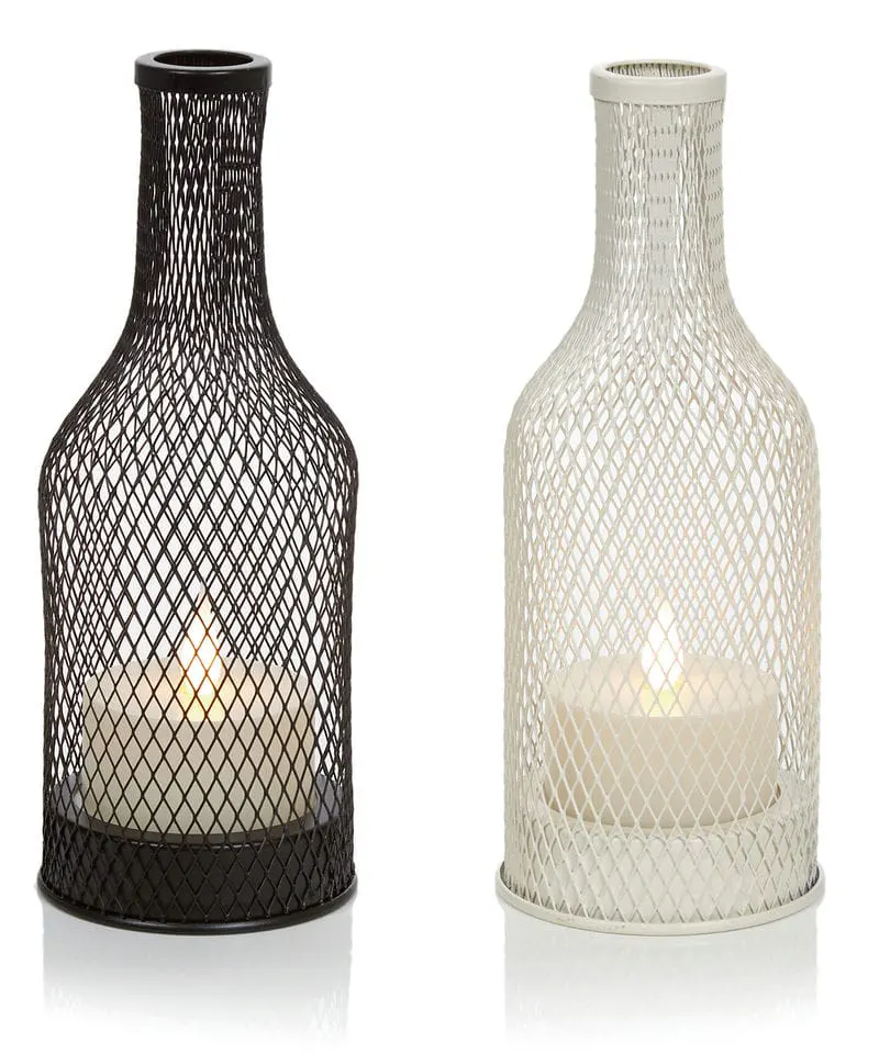 The Christmas Shop Mesh Bottle With Flame Decoration