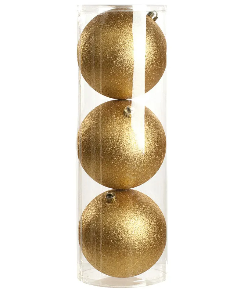 The Christmas Shop 3 X Glitter Balls In Drum