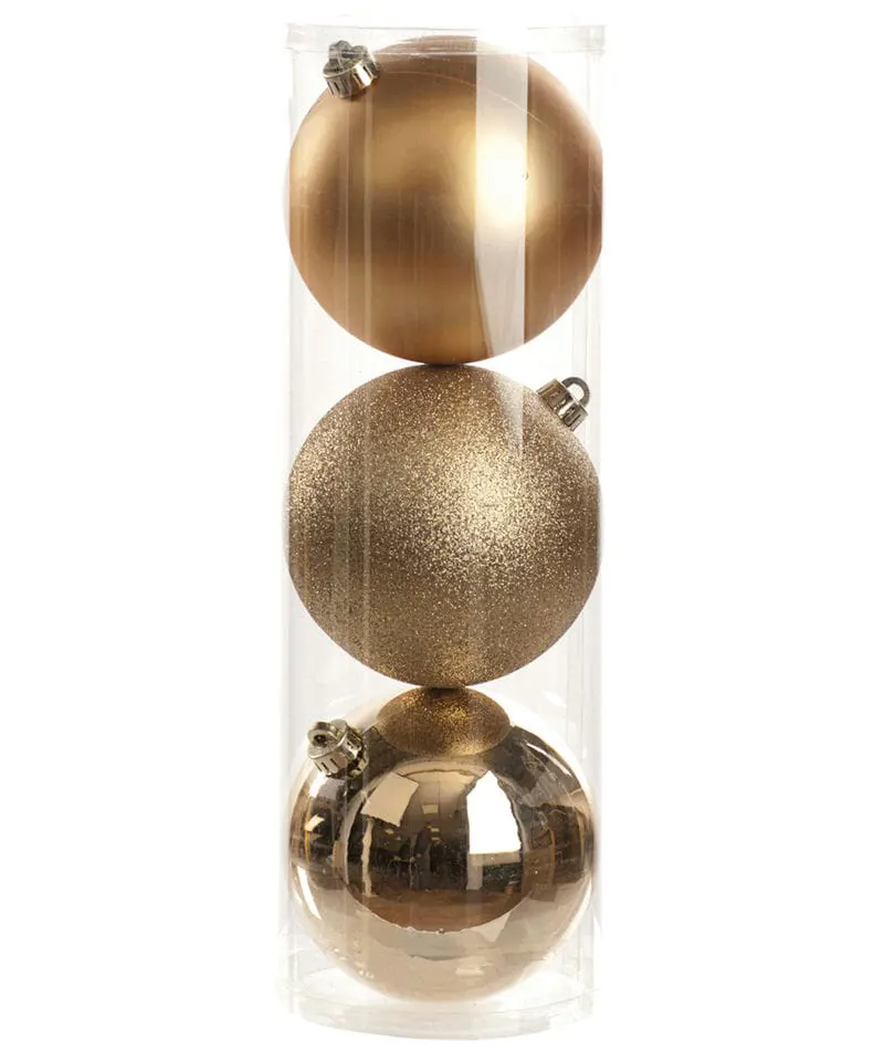 The Christmas Shop 3 X Shiny And Matte And Glitter Balls In Box