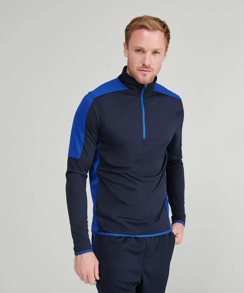 Finden & Hales Mens ¼ Zip Mid Layer With Contrast Panelling