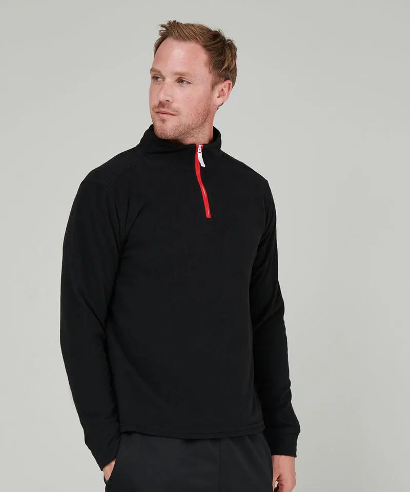 Finden & Hales Unisex ¼ Zip Long Sleeve Fleece Piped