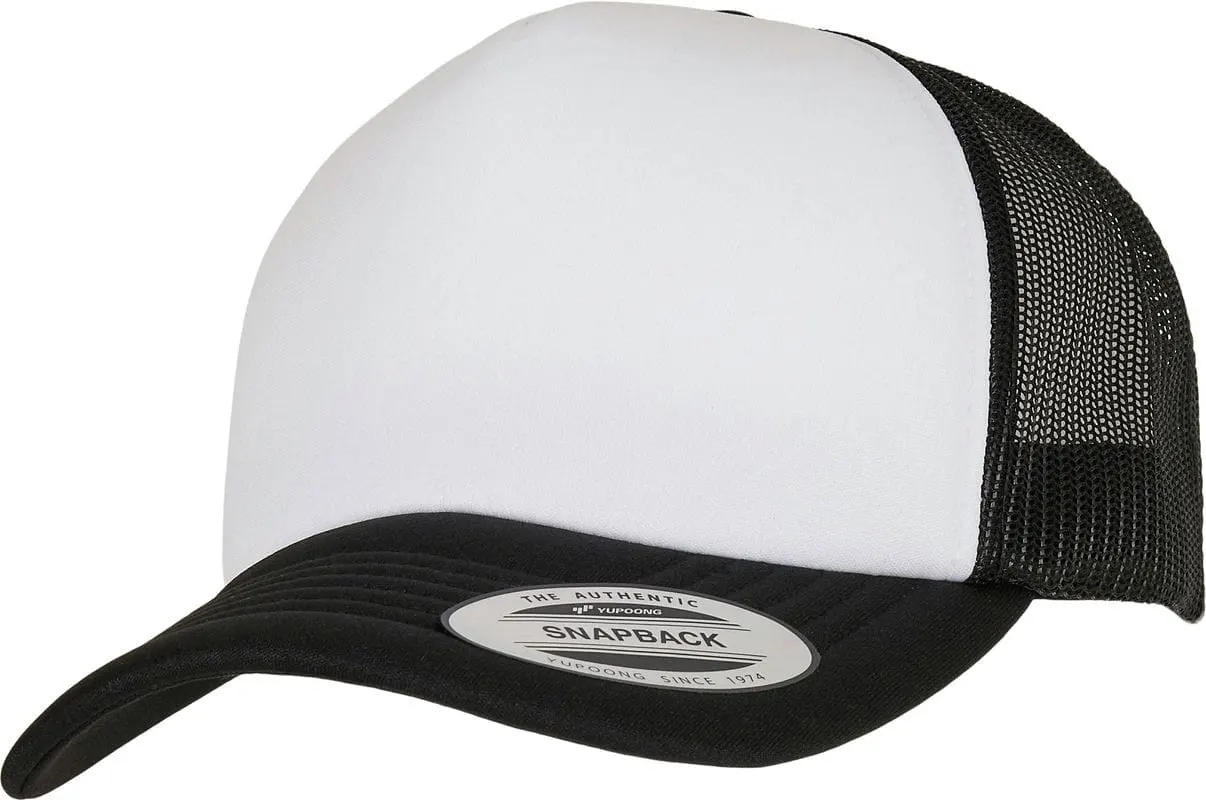 Flexfit By Yupoong Yp Classics Curved Foam Trucker Cap White Front 6320W