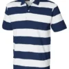 Front Row Mens Striped Pique Polo Shirt