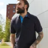 Front Row Mens Contrast Pique Polo Shirt