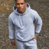 Front Row Mens Hoodie With Striped Cuffs