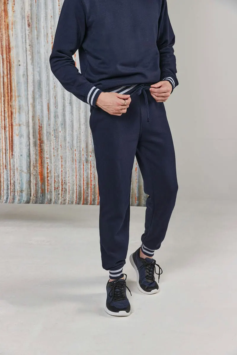 Front Row Mens Joggers With Striped Cuffs