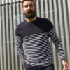 Front Row Mens Long Sleeve Breton Striped Tee