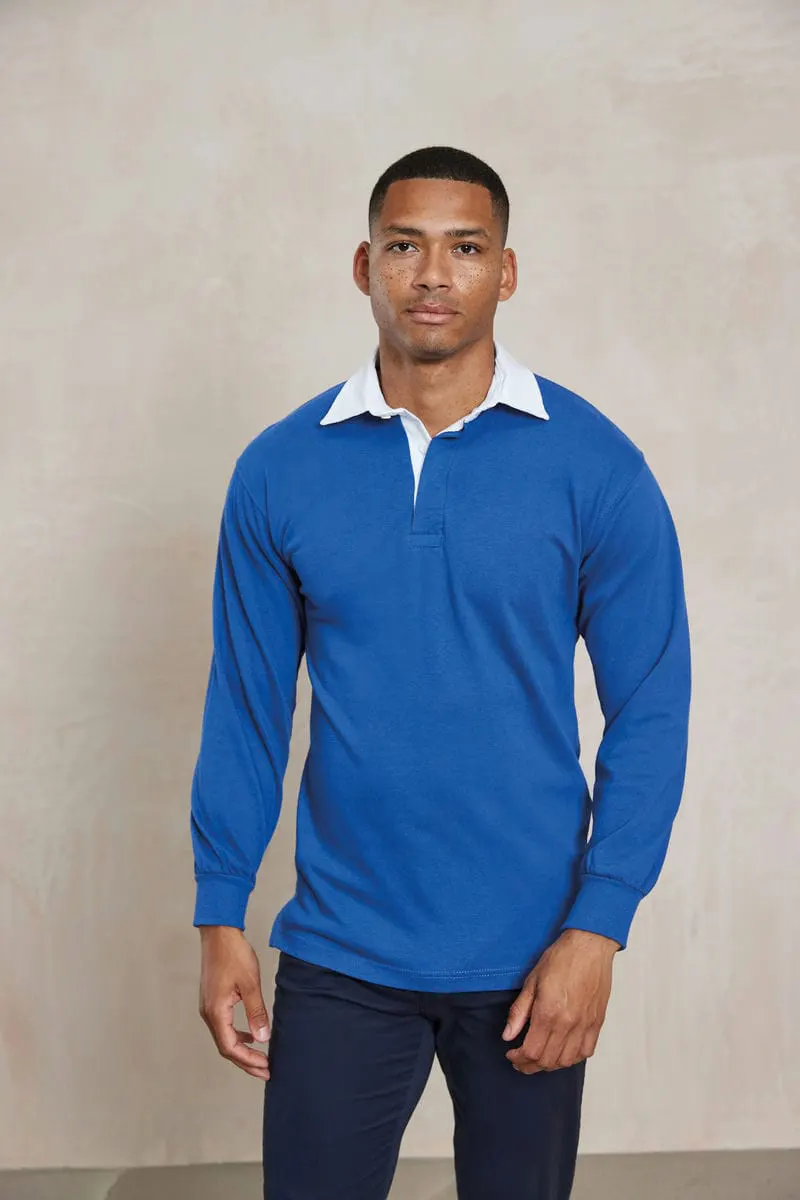 Front Row Mens Long Sleeve Plain Rugby Shirt