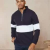 Front Row Mens Panelled ¼ Zip