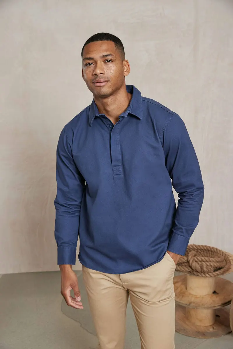 Front Row Mens Pullover Drill Shirt