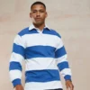Front Row Mens Sewn Stripe Long Sleeve Rugby Shirt