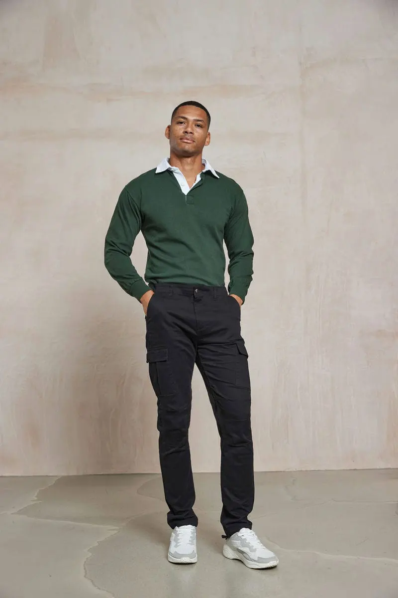Front Row Mens Stretch Cargo Trousers