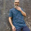 Front Row Mens Striped Tee