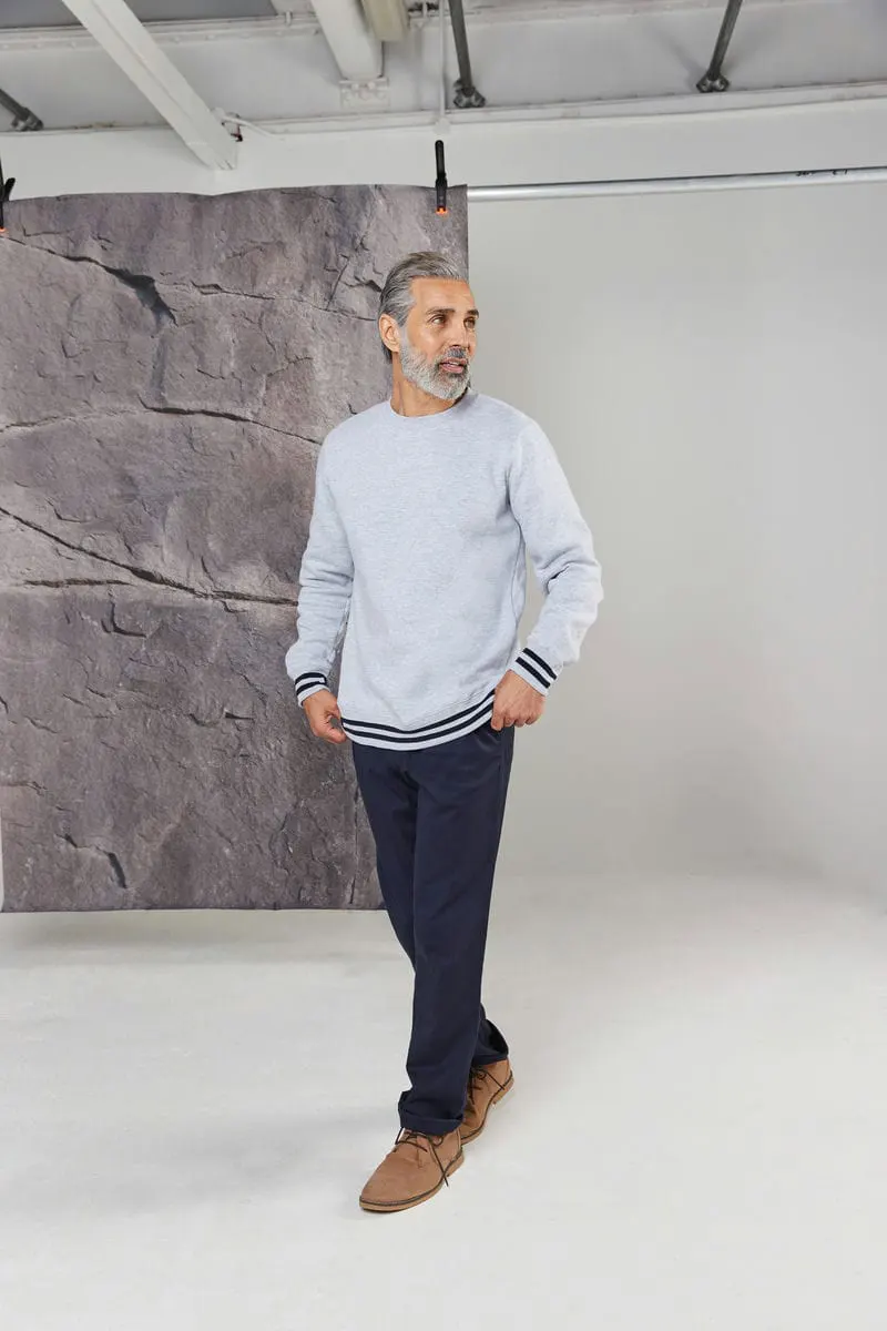 Front Row Mens Sweatshirt With Striped Cuffs