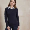 Front Row Womens Long Sleeve Plain Rugby Shirt