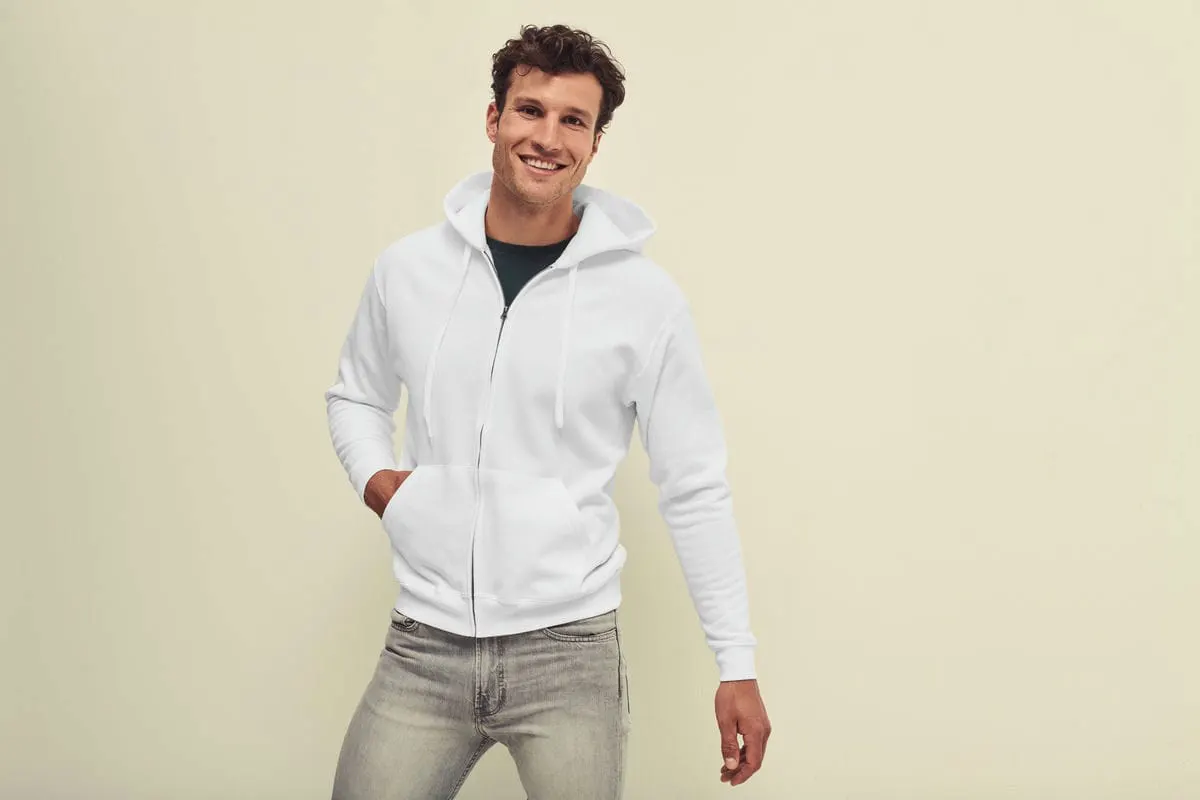 Fruit Of The Loom Mens Classic 80/20 Hooded Sweatshirt Jacket