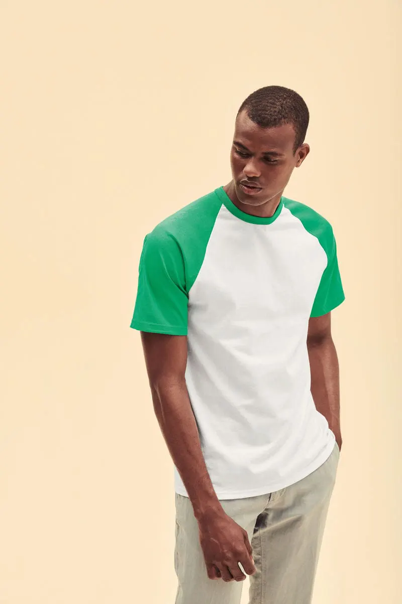 Fruit Of The Loom Mens Short Sleeve Baseball Tee