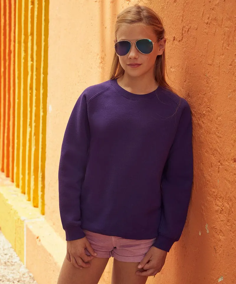 Fruit Of The Loom Unisex Premium 70/30 Kids Raglan Sweatshirt