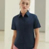 Fruit Of The Loom Womens Oxford Short Sleeve Shirt