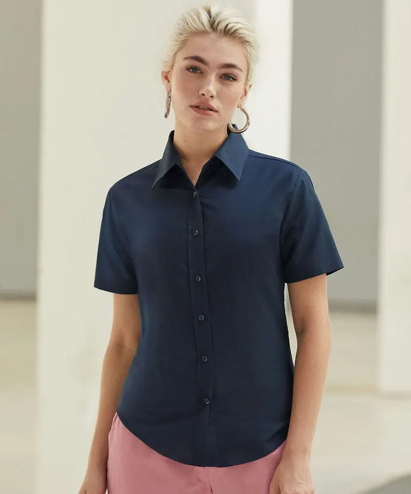 Fruit Of The Loom Womens Oxford Short Sleeve Shirt