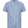 Henbury Mens Gingham Pufy Wicking Short Sleeve Shirt