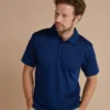 Henbury Mens Cooltouch Textured Stripe Polo
