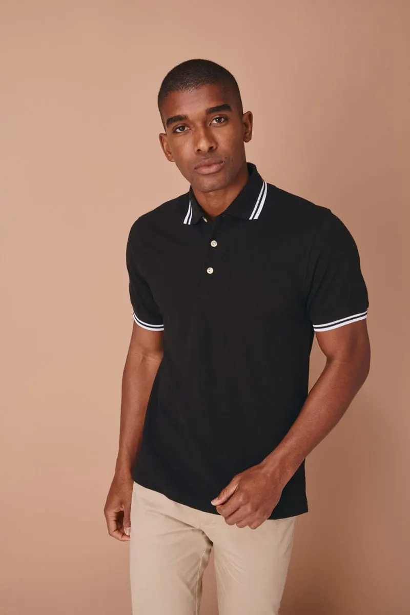 Henbury Mens Double Tipped Collar And Cuff Polo Shirt