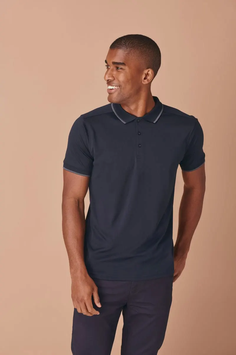 Henbury Mens Hicool Tipped Polo Shirt