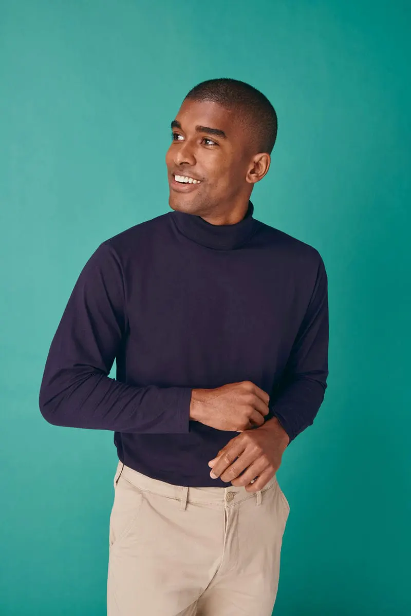 Henbury Mens Long Sleeve Roll Neck Top