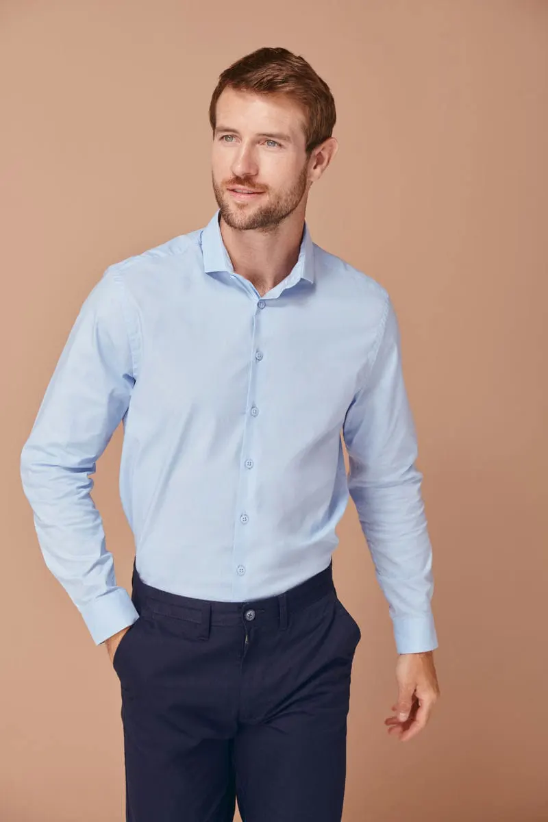 Henbury Mens Long Sleeve Stretch Shirt