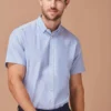 Henbury Mens Modern Short Sleeve Oxford Shirt