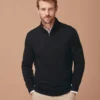 Henbury Mens ¼ Zip Jumper