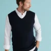Henbury Mens Sleeveless V Neck Jumper