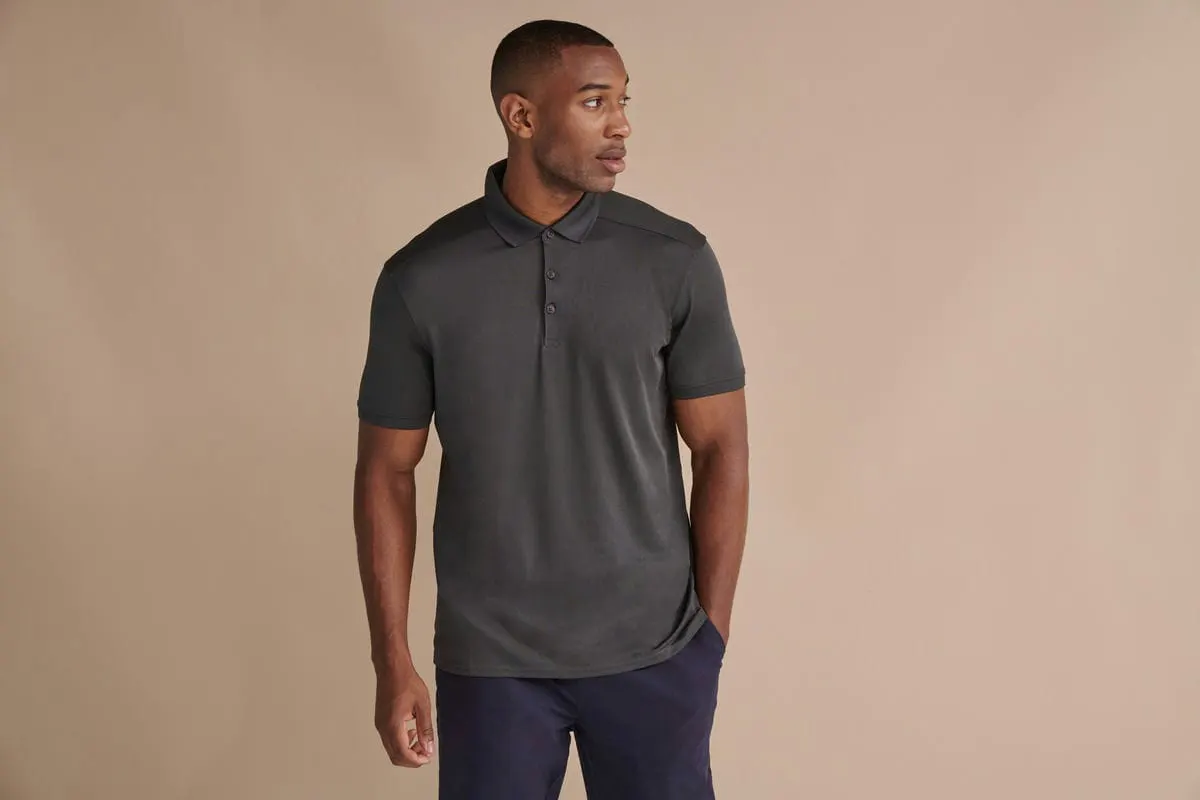 Henbury Mens Stretch Polo Shirt With Wicking Finish Slim Fit